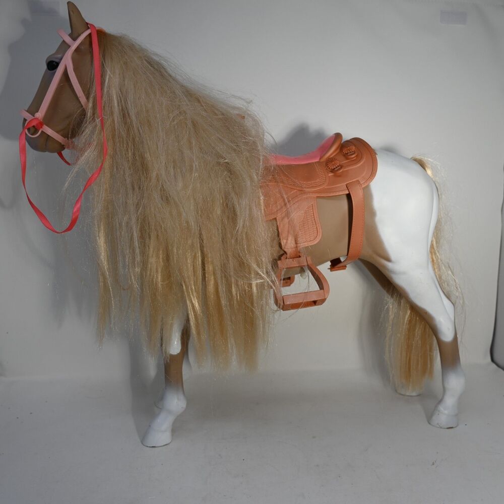 Our Generation Pinto Horse 20" Doll Horse w Saddle Bridle for 18" Dolls - Picture 2 of 4